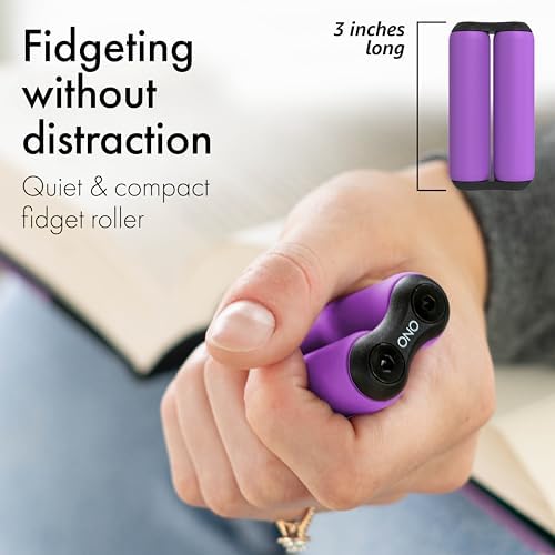 ONO Roller - Handheld Fidget Toy for Adults | Help Relieve Stress, Anxiety, Tension | Promotes Focus, Clarity | Compact, Portable Design (Purple, Junior Size - ABS Plastic)