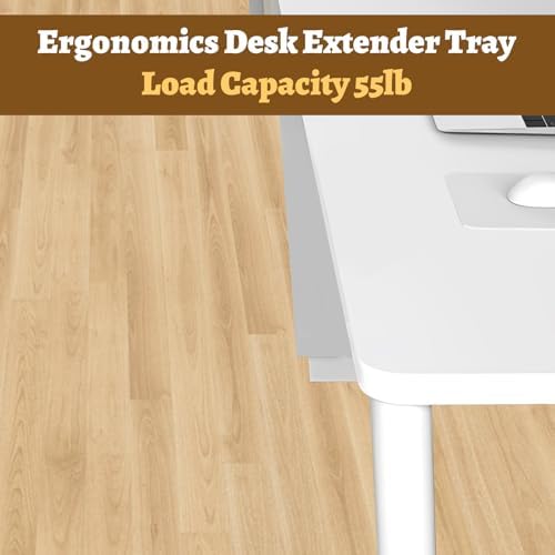 DAJAVE Ergonomics Desk Extender Tray, 9.4x9.1Inch Clamp On Desk Shelf, Foldable Table Extender for Desk, Table Desk Arm Rest, Keyboard Drawer Tray for Office and Home, Workstation Organizer