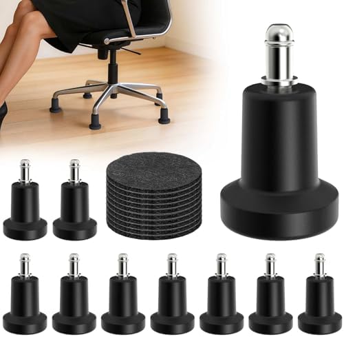 Bell Glides Replacement Office Chair or Stool Swivel Caster Wheels to Fixed Stationary Castors (Bell Glides Short) (10)