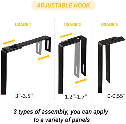 EASEPRES Desk File Organizer Mesh 6-Tier with Hangers, Hanging Wall Mount Document Organization Stand, Desktop Vertical Mail Paper Folder Holder with Bottom Tray for Office Home Cubicle, Black