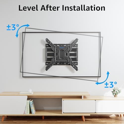 MOUNTUP Ultra Slim Full Motion TV Wall Mount, 1.3" Thin Low Profile TV Bracket for 26-60" LED OLED QLED TVs,Smooth Swivel Tilt Extension,Max Vesa 400x400mm,Up to 88lbs,Fits Single 12" 16" Studs,MU0062