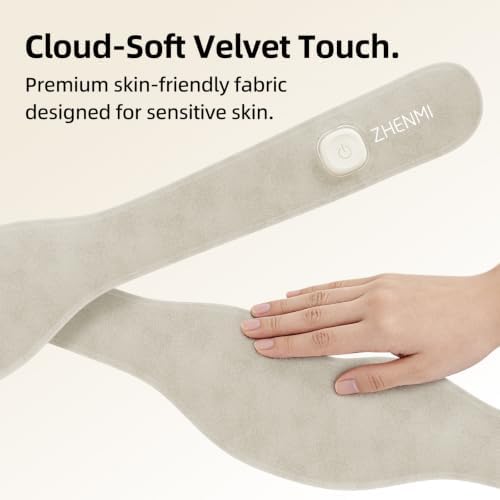 Heated Eye Mask & Cordless Neck Heating Pad, 2-in-1 Eye & Neck Heating Wrap, Wearable Design, 3 Heat Levels, Fast Heating, USB Rechargeable, 30-Min Auto Shut-Off
