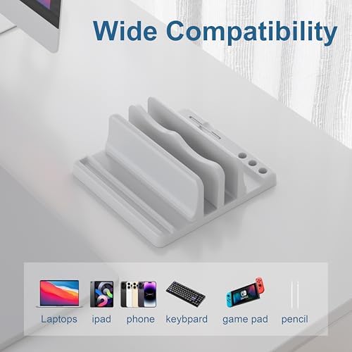 Vertical Laptop Stand, Adjustable 4 in 1 ABS Plastic Laptop