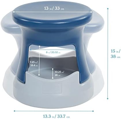 ECR4Kids Active Storage Wobble Stool, 15in Seat Height, Childrens Furniture, Navy/Light Grey