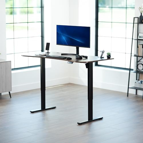 VIVO Dark Walnut 63 x 32 in Standing Desk, DESK-KIT-1B1D