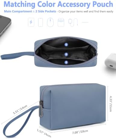 HYZUO 15-16 Inch Laptop Case Sleeve with Adjustable Stand, Haze Blue