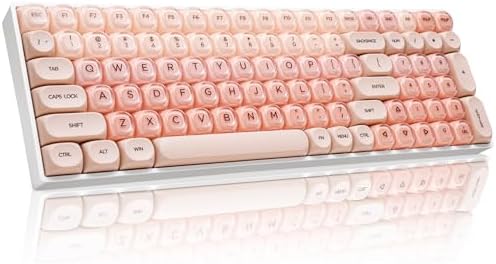 ZORNHER ZH100 Foundation Mechanical Keyboard,98% Pink Creamy Keyboard with Number Pad,Full Size Gaming Keyboard Cute,Jelly MOA Profile Round Keycaps,Clicky Blue Switches