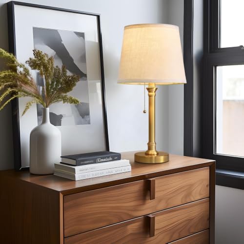 Oneach 19.5” Brass Gold Small Table Lamps Set of 2 for Living Room Bedroom