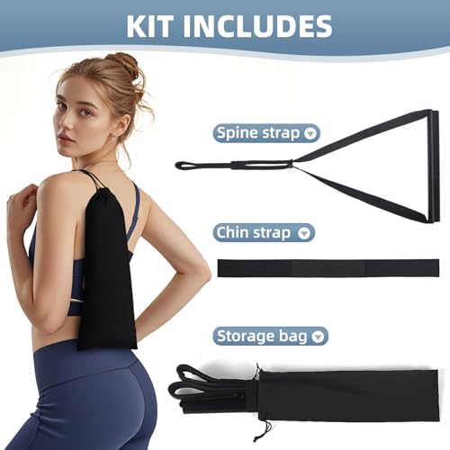 Y Neck Strap Stretcher & Cervical Traction Device for Neck Pain Relief – Manual Spine Decompression Tool with Chin Strap, Neck Stretcher Strap for Chiropractic Adjustments & Posture Correction