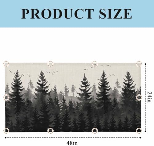 Forest Birds Magnetic Fluorescent Light Covers for Ceiling Lights 2 x 4 Feet,Vintage Pine Tree Animal Landscape Beige Office Classroom Kitchen Drop Ceiling Light Covers Filters Shade Panel 2 Packs