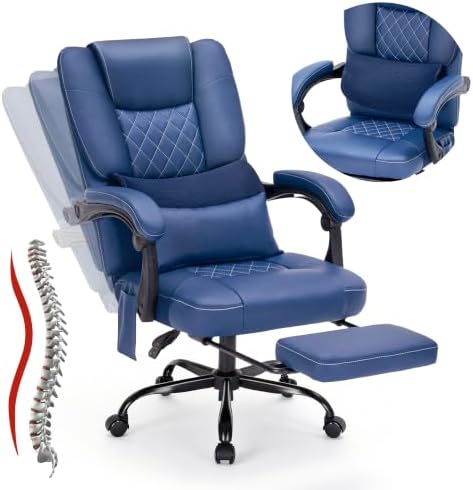 400lbs Reclining Office Chair with Ergonomic Lumbar Support