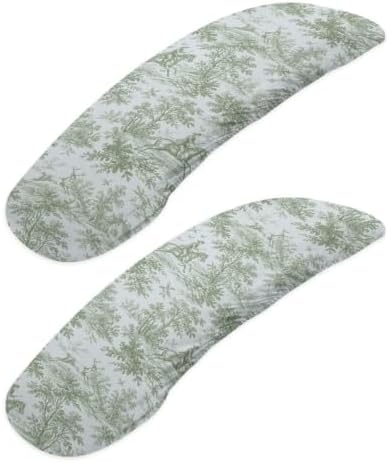 Toile de Jouy Print 2 Pcs Office Chair Armrest Covers Protectors, Soft Stretchy Computer Chair Arm Covers, Removable Office Chair Covers with Elastic Edge, Home Decor