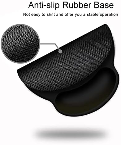 DOOKE Ergonomic Mouse Pad with Wrist Support,Wrist Pad with Coaster Non-Slip Rubber Base for Computer,Laptop,Home Office Gaming,Working,Easy Typing & Pain Relief,Black