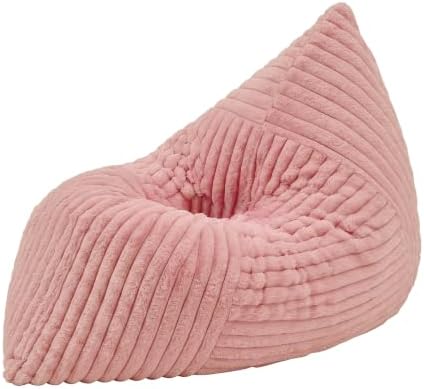Hobestluk Bean Bag Chair Small Fluffy Pink Beanbag with Memory Foam Filled