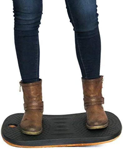 Balance Board for Standing Desks | Bentwood Frame with Comfortable Padding makes the perfect Anti Fatigue Mat or Floor Comfort Mat at your Stand Up Desk (Black, 20" Wide)