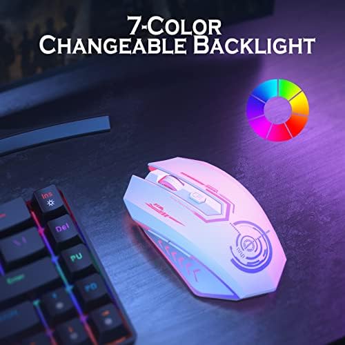 UHURU Wireless Gaming Mouse, Rechargeable 10000 DPI LED PC Mouse