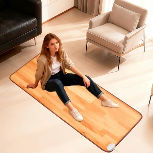 Heated Carpet, Heated Floor Mat, 20"x 59" Wood Floor Texture