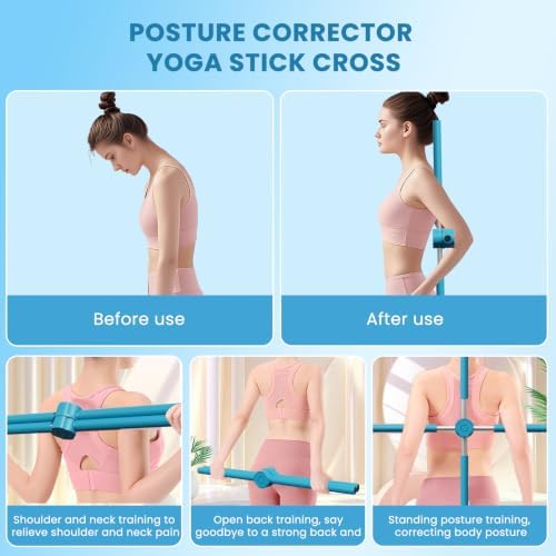 Yoga Stick - Posture Correction Stick - Posture Stick - Back Crack Corrector - Child Adult Hump Corrector - Neck Hump Corrector - Crack Corrector - Back Bulge 26-40in