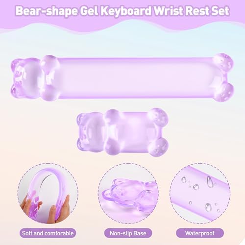 Gel Keyboard and Mouse Wrist Rest Set,Clear Wrist Pad for Computer Keyboard