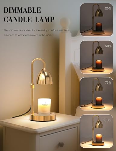 Candle Warmer Lamp with Timer Dimmable, Lamp Candle Warmer Birthday Gifts for Women, Black Adjustable Wax Melter Warmer for Jar Candles, House Warming Gift Home Decor