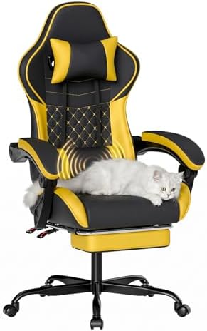 Ergonomic Video Gaming Chair Blackyellow