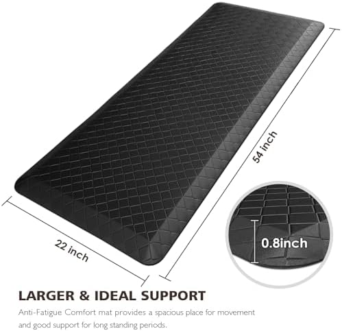 HappyTrends Kitchen Floor Mat - 4/5 Inch Thick Anti-Fatigue Kitchen Rug