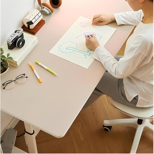 Bloss Extra Large Desk Mat 55" x 24", Non-Slip Dressing Table Cover Protector, Waterproof Student Study Desk Mat, PU Leather Computer Writing Desk Pad for Home Office and Decor - Beige