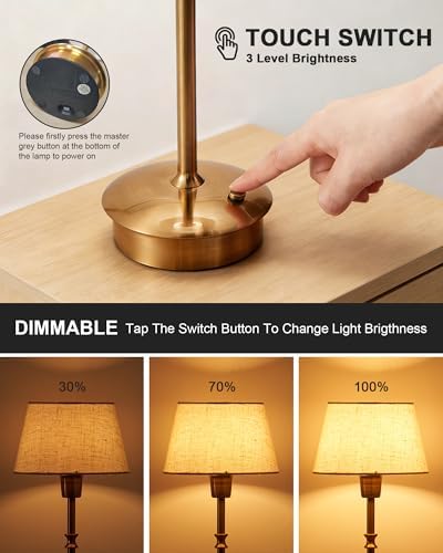 2 Pack Small Cordless Table Lamp, Rechargeable Touch Lamp