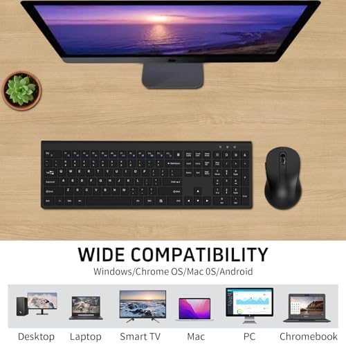 Ultra Thin Ergonomic Silent Wireless Keyboard Mouse Combo Grey