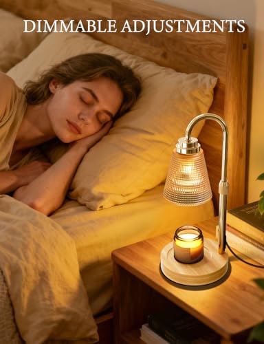 Candle Warmer Lamp with Timer Dimmable, Lamp Candle Warmer Birthday Gifts for Women, Black Adjustable Wax Melter Warmer for Jar Candles, House Warming Gift Home Decor