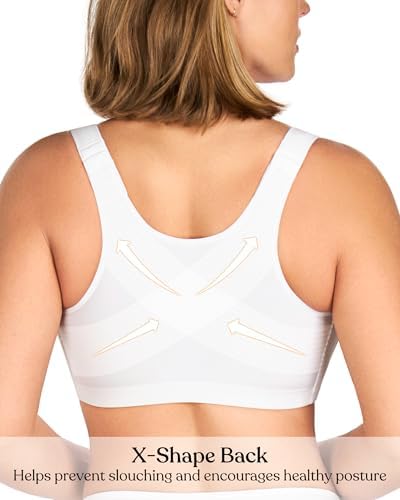 HSIA Posture Bras for Women Front Closure No Underwire Back Support Bra
