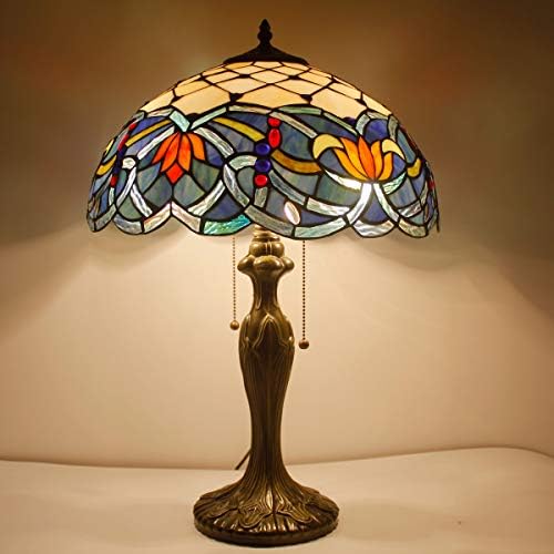 WERFACTORY Tiffany Table Lamp Stained Glass Bedside Lamp Desk Reading Light