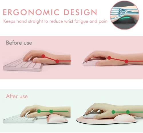 VAGAU Premium Keyboard Wrist Rest and Mouse Pad Wrist Support Pink