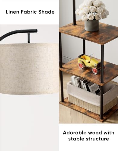 Floor Lamp with Table 2-Pack, Nightstands End Side Table for Living Room