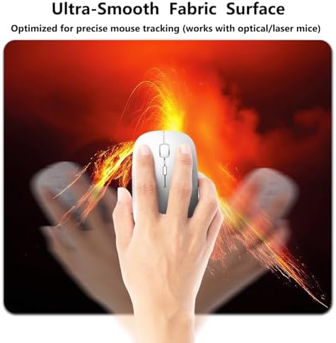 9.5x7.9 Inch Office/Gaming Mouse Pad, Tungurahua Volcano in Ecuador Exploding at Night Nature and Geology, Cute Anti-Slip Mat for Desk Decor