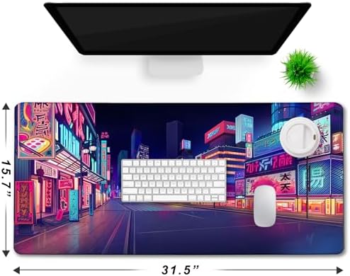 Japanese City Big Desk Mat Large Office Desk Pad Durable Extended Mouse Mat