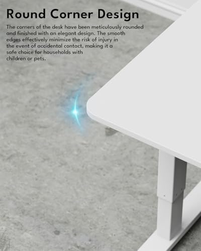 Electric Standing Desk, Gaming Desk, 48 x 24 Inch, White