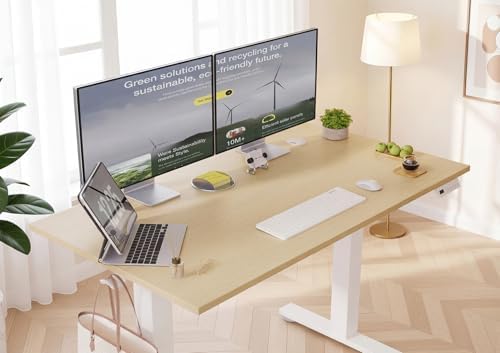 YDN Electric Standing Desk, 40x24 Inch, Nature