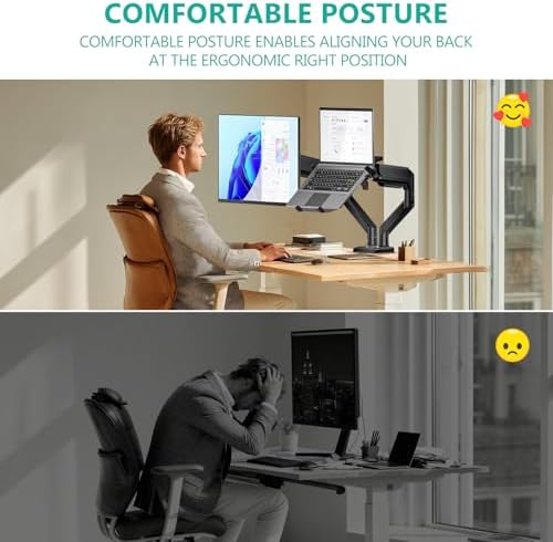 WALI Laptop and Monitor Stand for 17” Notebook and 32” Monitors