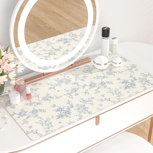 QIYI PU Leather Large Mouse Pad, Waterproof Desk Mat, 31.5" x 15.7", Toile