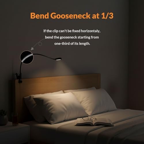 LEPOWER Clip on Light, Book Reading Lamp for Desk, Bed Headboard and Dorm