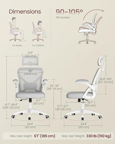 VASAGLE Ergonomic Mesh Office Chair with Adjustable Lumbar Support