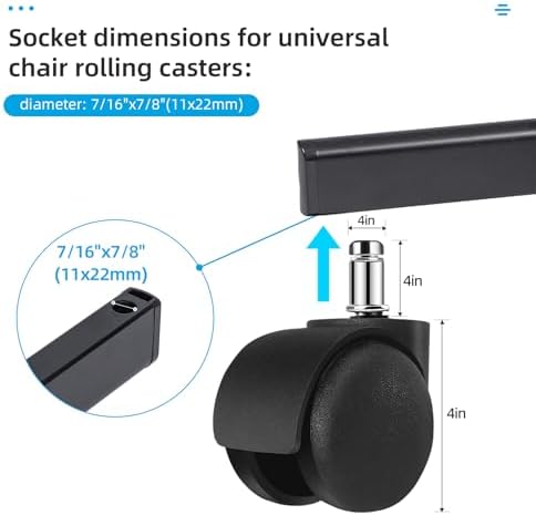 XSZD Criss Cross Home Office Swivel Chair Base – Durable, Steady and Easy Installation – Perfect for Criss Cross and Cross Legged Chairs with Replacement Casters (Black,Base+Wheel)