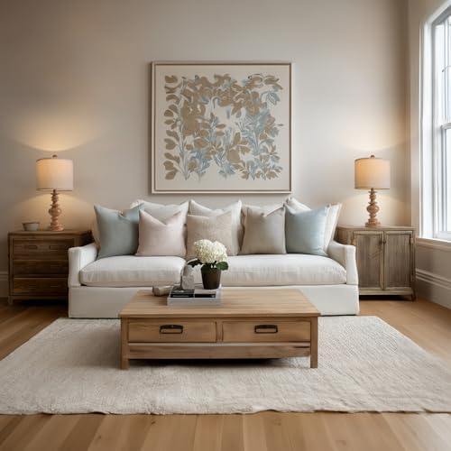 BOBOMOMO 20" Rustic Bedside Lamps Set of 2- Vintage Resin Table Lamps for Nightstands with Linen Shades, Farmhouse Lamps for Living Room, Bedroom, and Hallway (Light Brown) - Ideal for Compact Spaces