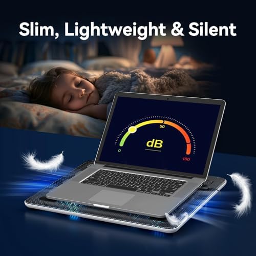 TECKNET Laptop Cooling Pad, Portable Slim Laptop Cooler for 12"-17" Laptops