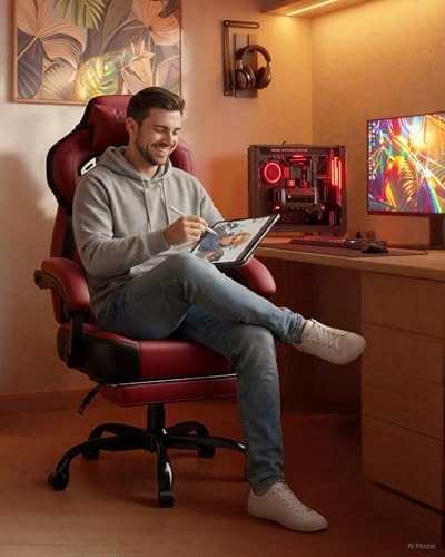 GTPLAYER Gaming Chair for Adults, Ergonomic High Back Chair with Footrest
