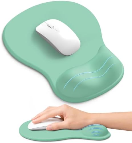 Ergonomic Mouse Pad with Wrist Rest, Gel Wrist Support, Aquamarine