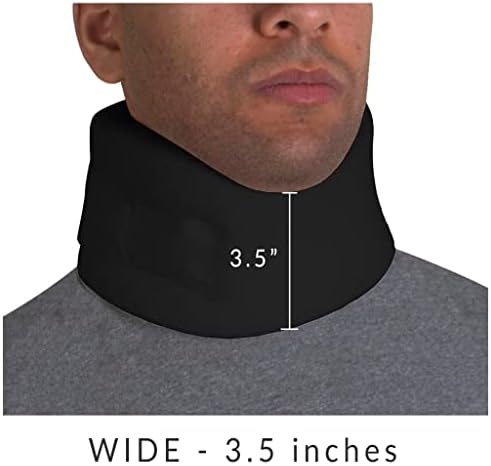 OTC Cervical Collar, Soft Contour Foam, Neck Support Brace, Black Wide 3.5" Depth, Universal