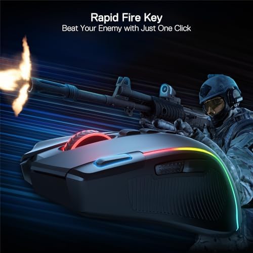Redragon M612 Wireless RGB Optical Gaming Mouse 8000 DPI Remapping Keys
