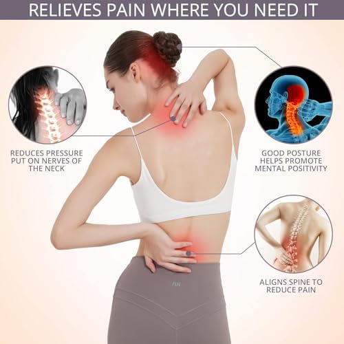 JMPOSE Back Posture Corrector for Women: Adjustable Shoulder Posture Brace Straightener Pain Relief (Beige L/XL)